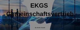 Hintergrund zeigt zwei Personen im Gespräch, Text: "EKGS Gemeinschaftsvertrieb" von Nicole Oswald.