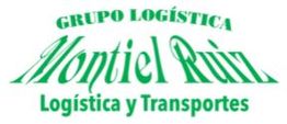 Texto verde: "Grupo Logística Montiel Ruiz, Logística y Transportes".