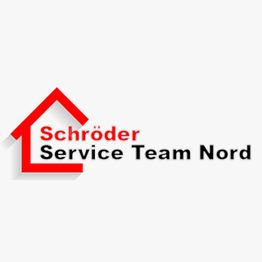 Logo mit rotem Hausumriss und Text "Schröder Service Team Nord" in Schwarz und Rot.