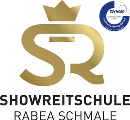 Logo der Showreitschule Rabea Schmale mit TÜV-Nord-Zertifizierungssiegel.