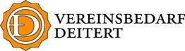 Logo von Vereinsbedarf Deitert mit orangefarbenem Emblem und Text in schwarzer Schrift.