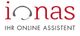 Logo "ionas – Ihr Online Assistent" mit einem stilisierten grauen Headset.