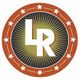 Logo with "LR" initials in a circle, surrounded by stars and a sunburst pattern.
