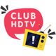 Retro TV graphic with a red speech bubble reading "CLUB HDTV".