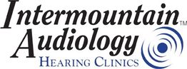 Intermountain Audiology Hearing Clinics logo with sound wave design.