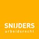Oranje logo met witte tekst: "Snijders arbeidsrecht".