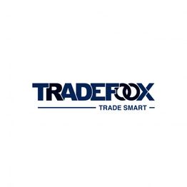 Logo mit dem Text "TRADEFOX" und Slogan "TRADE SMART" auf weißem Hintergrund.
