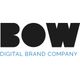 Schwarzes "BOW"-Logo mit blauem Text "DIGITAL BRAND COMPANY" darunter auf weißem Hintergrund.