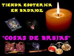 Tienda esotérica en Badajoz, con velas, incienso y artículos místicos. "Cosas de Brujas".