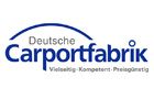 Logo der Deutschen Carportfabrik mit Slogan "Vielseitig - Kompetent - Preisgünstig".