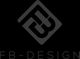 Schwarzes Logo mit den Buchstaben "FB" in einem Rautenmuster, darunter der Schriftzug "FB-DESIGN".