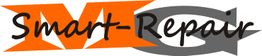 Logo mit den Buchstaben "MG" in Orange und Grau, daneben "Smart-Repair" in schwarzer Schrift.