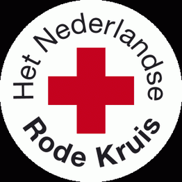 Logo van het Nederlandse Rode Kruis, met een rood kruis in een witte cirkel.