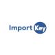 "Logo with text 'Import Key'; 'Key' inside a blue circle, and 'Import' in blue font."