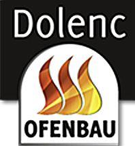 Logo von Dolenc Ofenbau mit stilisiertem Flammendesign.