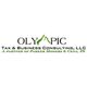 Olympic Tax & Business Consulting, LLC logo with a green mountain design in the text.