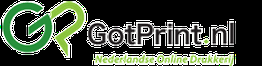 Logo van GotPrint.nl met de tekst "Nederlandse Online Drukkerij" in het groen.