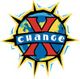 Logo mit großem roten X und blauer Weltkugel. Text: "change". Sonnenstrahlen umrahmen das Logo.