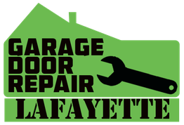 Green logo with "Garage Door Repair Lafayette" text and a black wrench graphic.