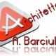 Logo con lettera "A" rossa, testo inclinato "Architetto" e nome "A. Barciulli" in basso.