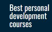 Text: "Best personal development courses" on a dark blue background.