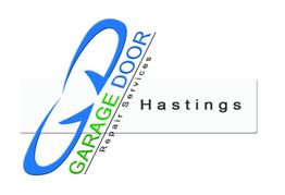 Logo for Hastings Garage Door Repair Services with blue-green design elements.