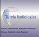 Logo "Tutela Radiologica" con mappamondo, testo su radiazioni e certificazioni.