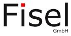 Logo mit dem Schriftzug "Fisel GmbH"; Punkt von "i" in Rot hervorgehoben.