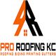 Logo of Pro Roofing KC featuring roofing, siding, painting, and gutters services.