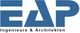 Blaues Logo mit Buchstaben "EAP", darunter Text "Ingenieure & Architekten".