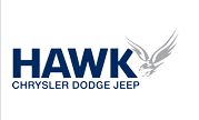 Logo of Hawk Chrysler Dodge Jeep with a stylized hawk graphic on the right.