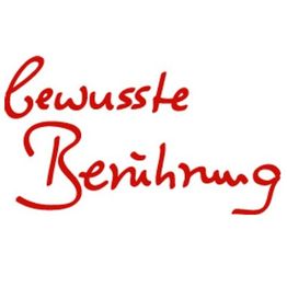 "Handschriftlich roter Text: 'bewusste Berührung' vor weißem Hintergrund."