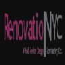 Logo of Renovatio NYC with pink and gray text on a black background.