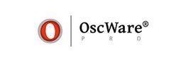 Logo mit rotem "O" und Text "OscWare® PRO" auf weißem Hintergrund.