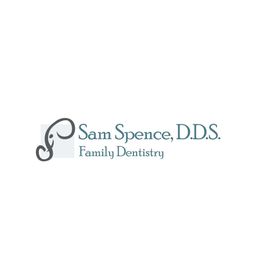 Logo of Sam Spence, D.D.S. Family Dentistry with an abstract tooth design on the left.