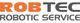 Logo mit Text "ROBTEC Robotic Service" in orange und grau.