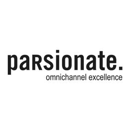 Schwarzer Schriftzug "parsionate. omnichannel excellence" auf weißem Hintergrund.