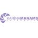 Logo mit Text "Karina Manams Fotografie" in lila und kamerablendenförmiges Symbol links.