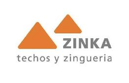 Logotipo de Zinka con dos triángulos naranjas y texto "techos y zingueria".