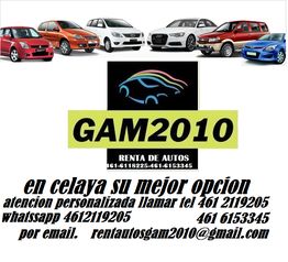 Imagen de anuncio de alquiler de autos GAM2010 en Celaya con número de contacto y correo electrónico.