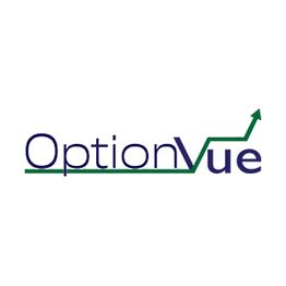 OptionVue logo with green underline and upward arrow.
