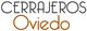 Texto: "Cerrajeros Oviedo" en tipografía moderna.