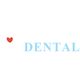 Red heart and the word "DENTAL" in light blue on a white background.