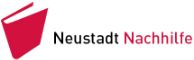 Rotes Buch-Logo mit Text "Neustadt Nachhilfe" rechts daneben.