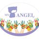 Mani dipinte alzate con sorrisi, logo "My Angel" con orsetto stilizzato sopra.