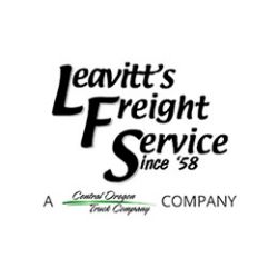 Logo for Leavitt's Freight Service, established 1958, part of a Central Oregon Truck Company.