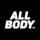 Texto blanco "ALL BODY" en fondo negro.