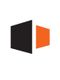 Zwei überlappende 3D-Quadrate, links schwarz und rechts orange, vor weißem Hintergrund.