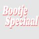 Witte tekst "Bootje Speciaal" met rode schaduw op een grijze achtergrond.