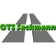 Logo mit grauen Straßenlinien und grünem Text "OTS Sackmann".